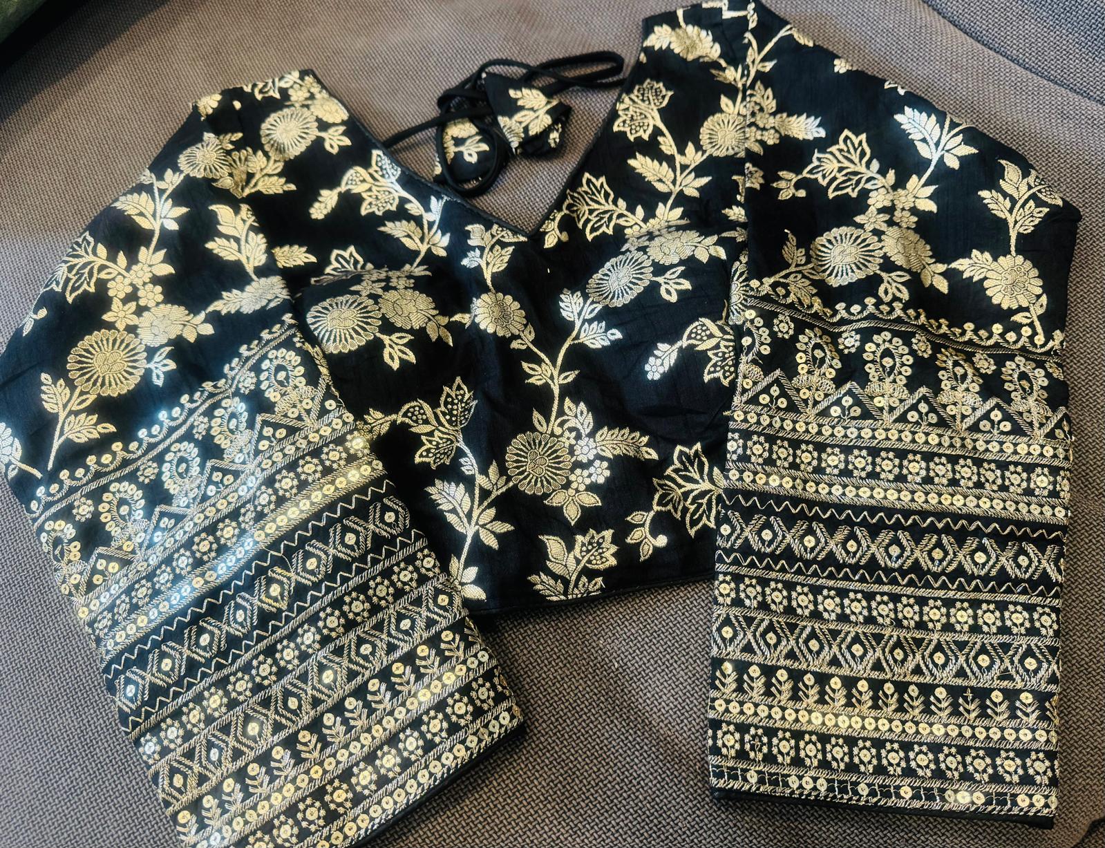 Black DOLA SILK WEAVING DESIGN Blouse - Image 2