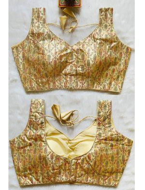 Multi Embroidered Golden Blouse