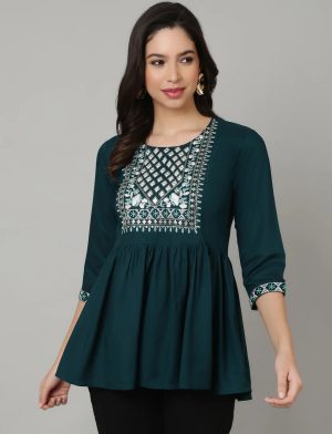 Embroidered Pure Cotton Top