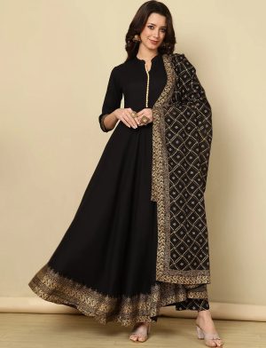Black Anarkali Kurti Set