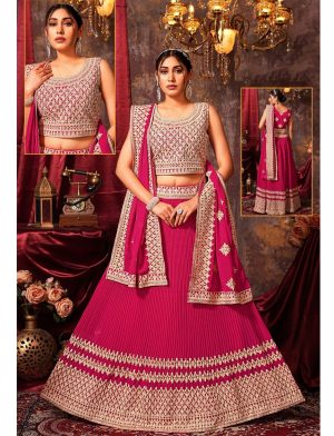 Pink Embroidered Lehenga Choli