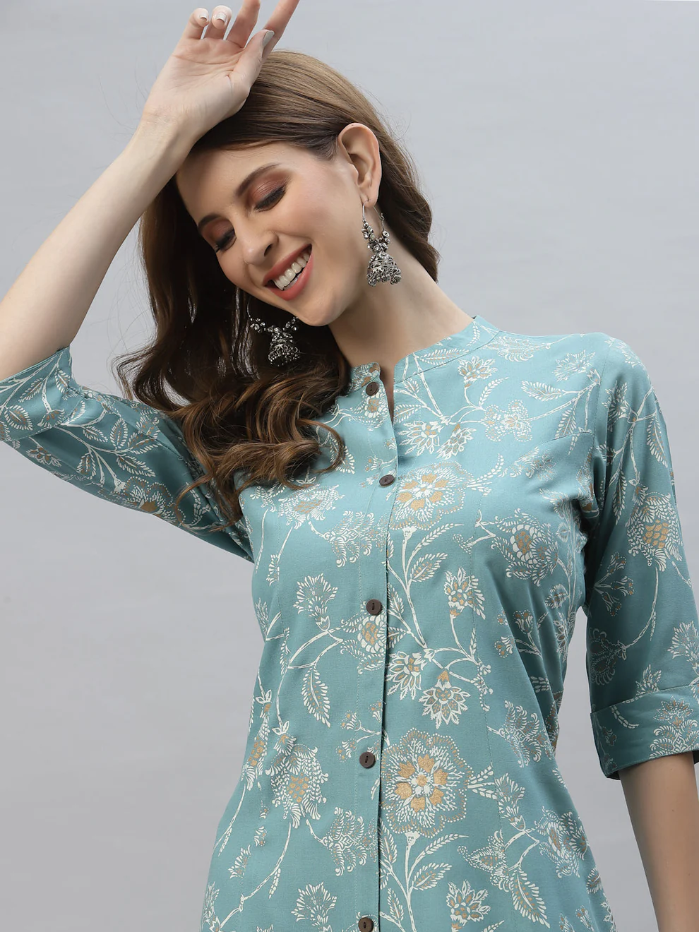 Floral Print A-Line Kurta - Image 6
