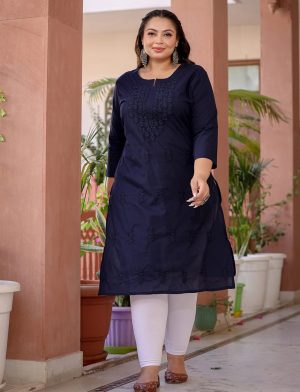 Blue Lucknowi Long Kurti