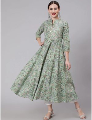 Cotton Floral Anarkali Kurta